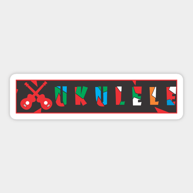 Ukulele Full Color Awesome Sticker by WithUs